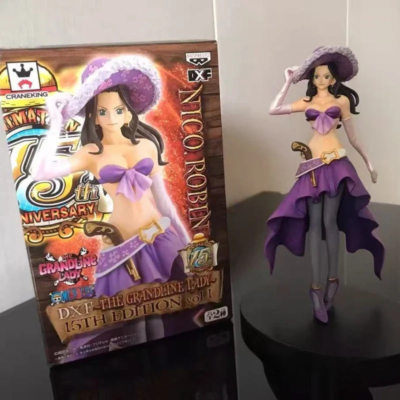 Japanische Bandai Banpresto One Piece Nico Robin 15th Anniversary Edition Original Echte Actionfiguren Ornamente Puppenmodell Spielzeug