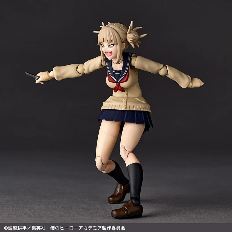 100% Original Kaiyodo Amazing Yamaguchi Revoltech NR072 My Hero Academia Himiko Toga Genuine In Stock Figure Model Toys