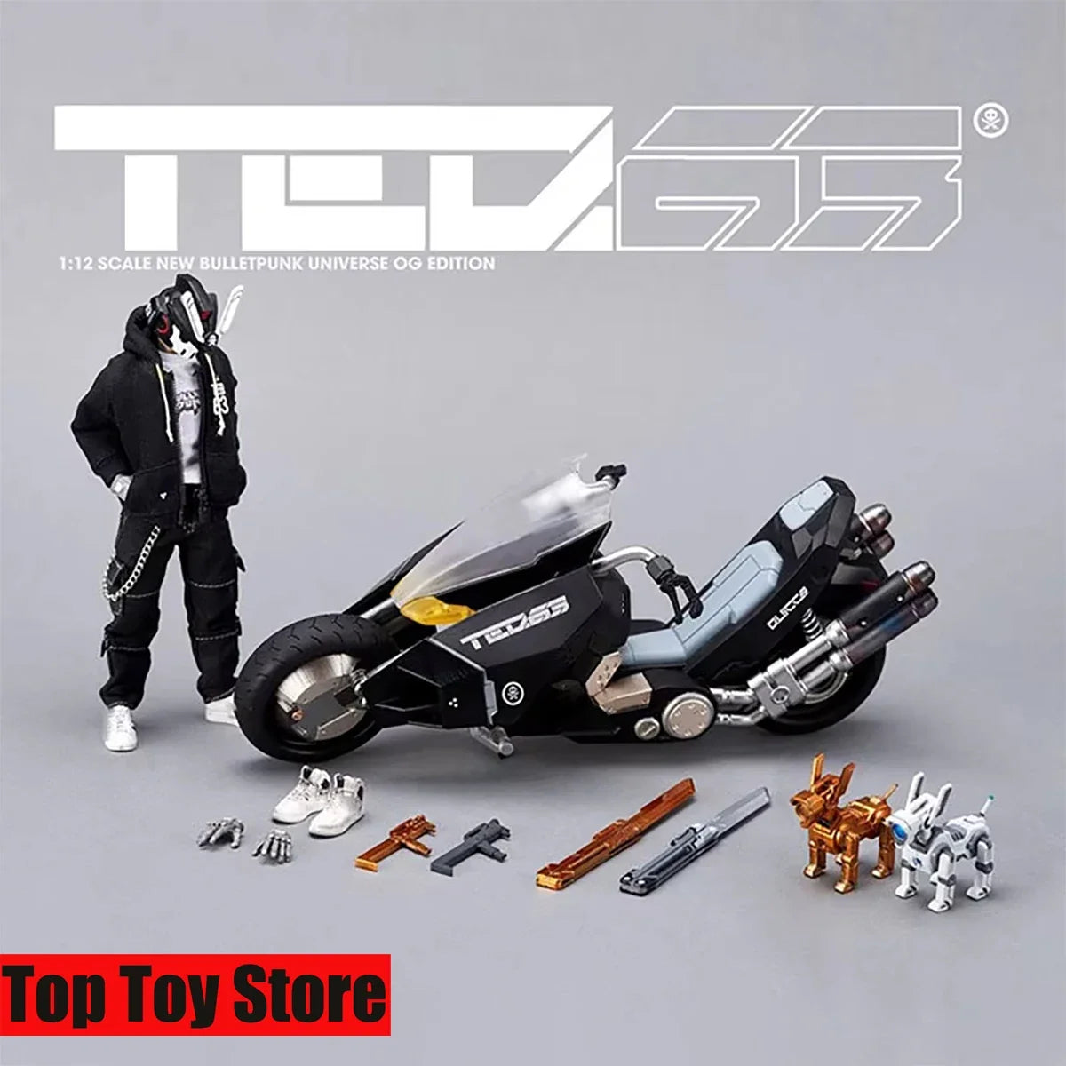 Devil toys Quiccs TEQ63 SRCH K9 Dog Motorcycle 1/12 Mech Warrior black with Movable Action Figure toy Set Model for Fans Holiday