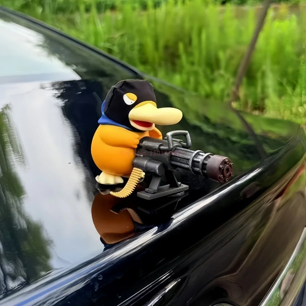 2025 Pokemon Serie Psyduck Gatling Gun Figure Toy Cute Duck Collection Creative Figurine Model Anime Gifts Car Decor Toys