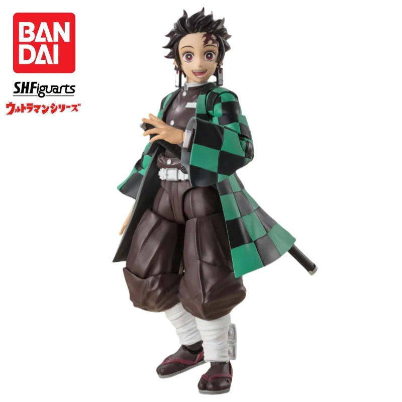 In Stock Original BANDAI Original Demon Slayer Kamado Tanjirou S.H.Figuarts Action Figure Model Toys Ornament Collect Gifts