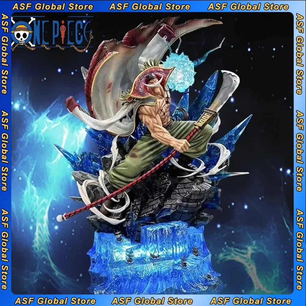 ONE PIECE 38CM Anime Figure Whitebeard Pirates Famous Naval Battle Scene Can Emit Light Peripheral PVC Model Desktop Gifts Toys