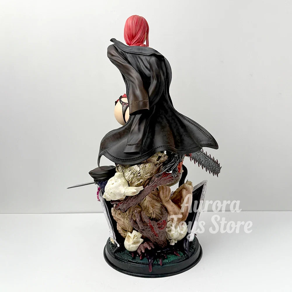 46cm/18.11in Anime Chainsaw Man Figure Makima Action Figures Pvc Statue Desktop Ornamen Collection Model Toys Gifts