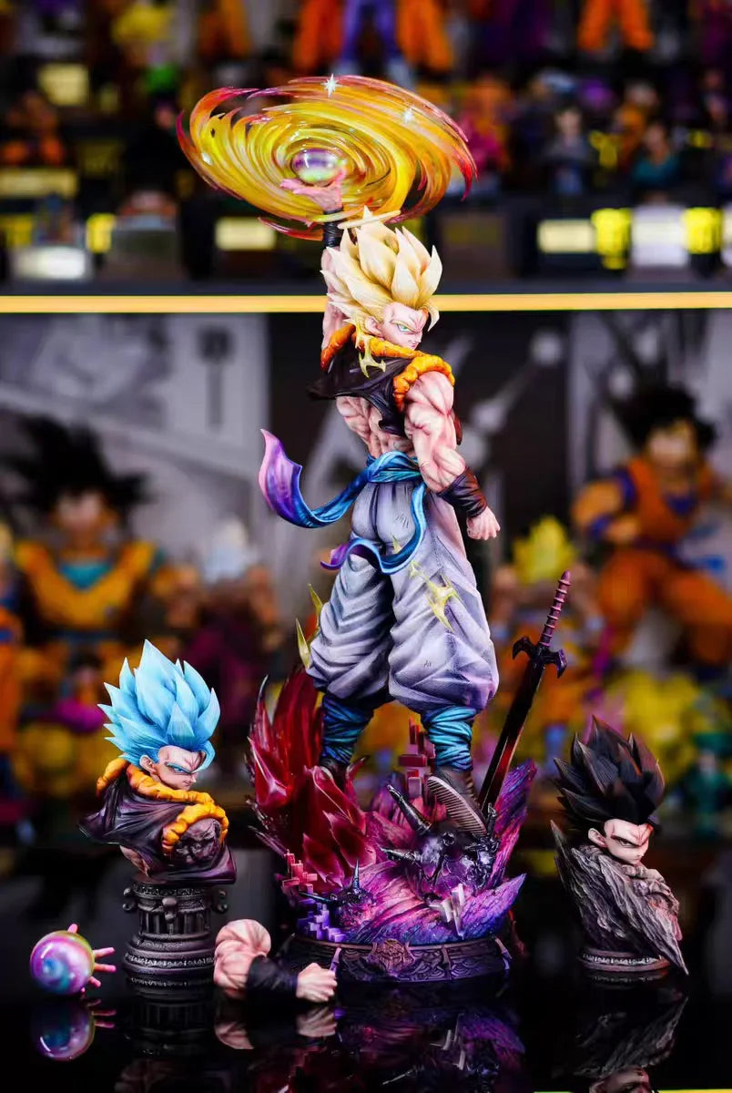 JT Studio Clouds Rising Gogeta Dragon BallZ Infinite SSj3 18.5Inch/47cm Can be Head swap be move PVC Favorite Battle Figure Toys