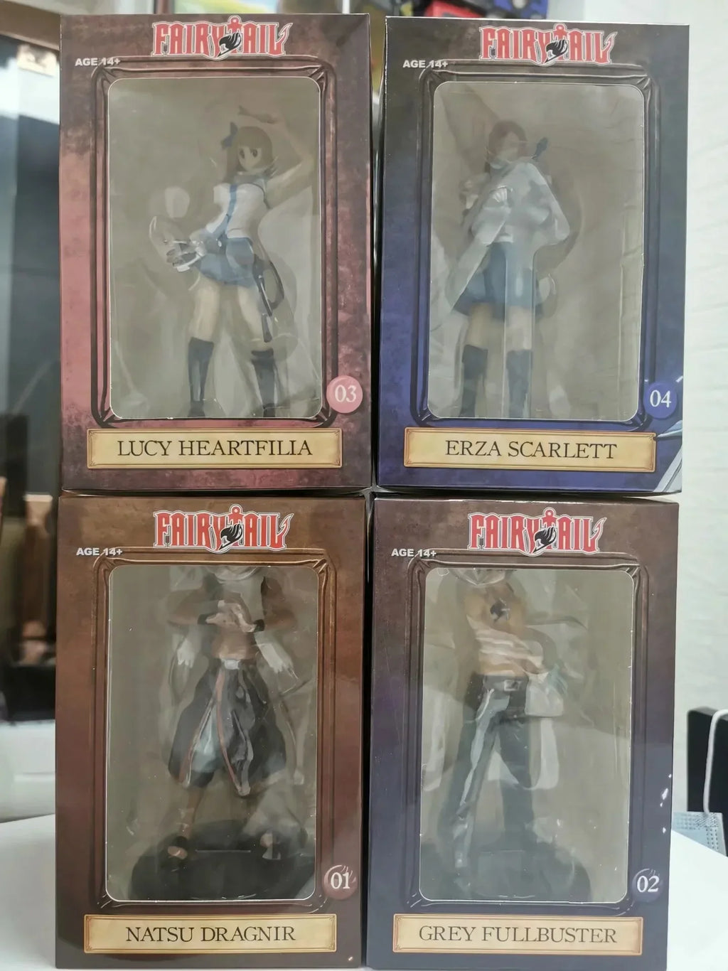 Anime Fairy Tail Lucy Heartfilia Gray Fullbuster Erza Scarlet Etherious Natsu Dragneel PVC Action Figures Statue Model Toys Doll