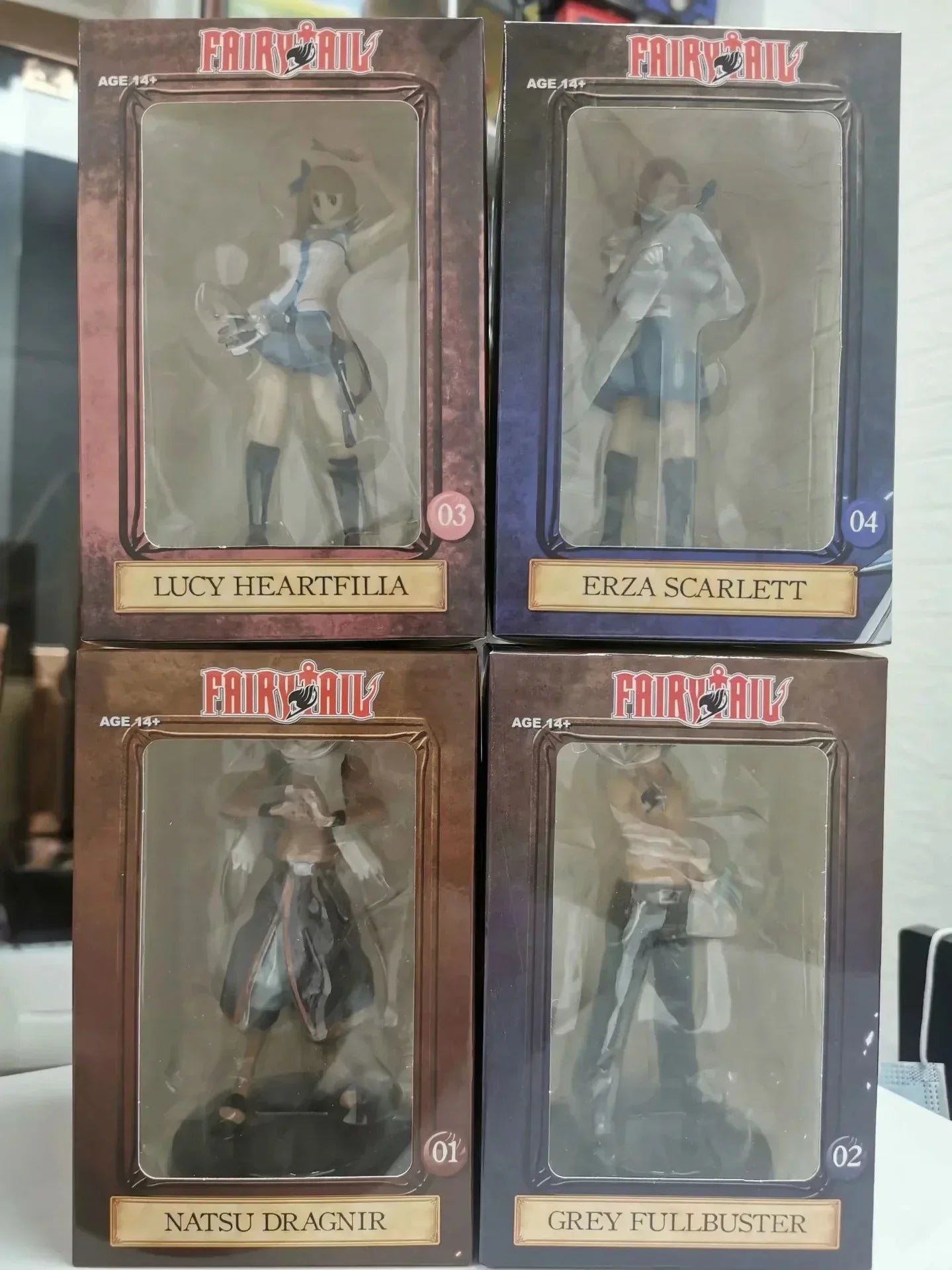 Anime Fairy Tail Lucy Heartfilia Gray Fullbuster Erza Scarlet Etherious Natsu Dragneel PVC Action Figures Statue Model Toys Doll