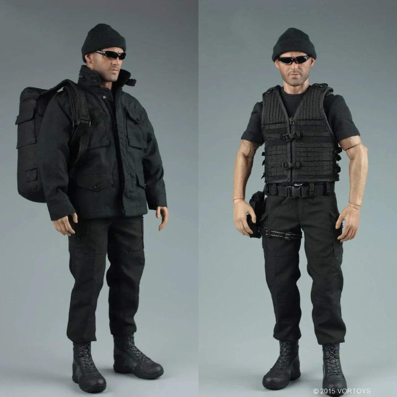 VORTOYS V1004 1/6 Scale Male Solider Mercenary Black Stealth Suit Clothes Model Accessories for 12 Inches Action Figures Bodies