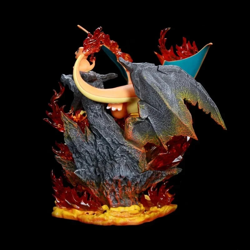 32cm Pokemon Charizard Family Anime Figure with Light Gk Collectible Action Figurine Statue Model Desk Decors Christmas Gift