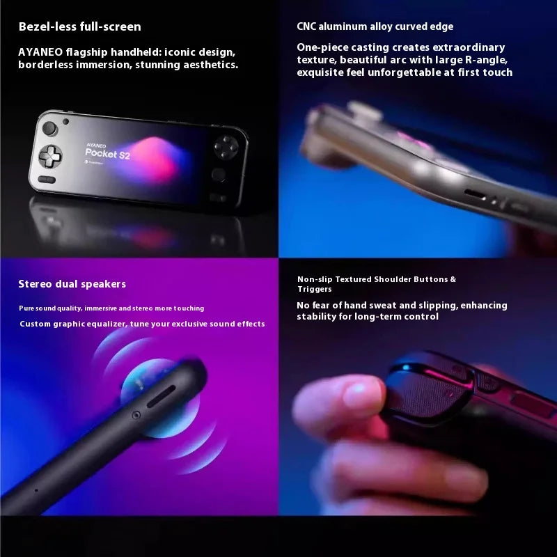 AYANEO Pocket S2 Android Gaming Console G3 Gen3 6.3" 2K IPS Screen with TMR Joysticks Hall Triggers RGB Mini Handheld Gamer