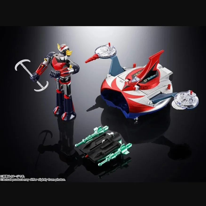 BANDAI Genuine DELUXE GRENDIZER&SPAZER UFO Form Anime Figure CHOGOKIN 1975 Replica Action Figurine Collectible Model Toys Gift