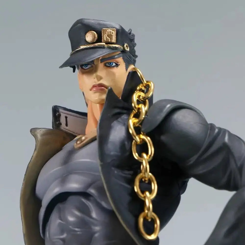 22cm 8.6 inch Anime Kujo Jotaro Action Figures Pvc Statue Desktop Ornamen Collection Statue Model Decoration Room Desk Toys Chil