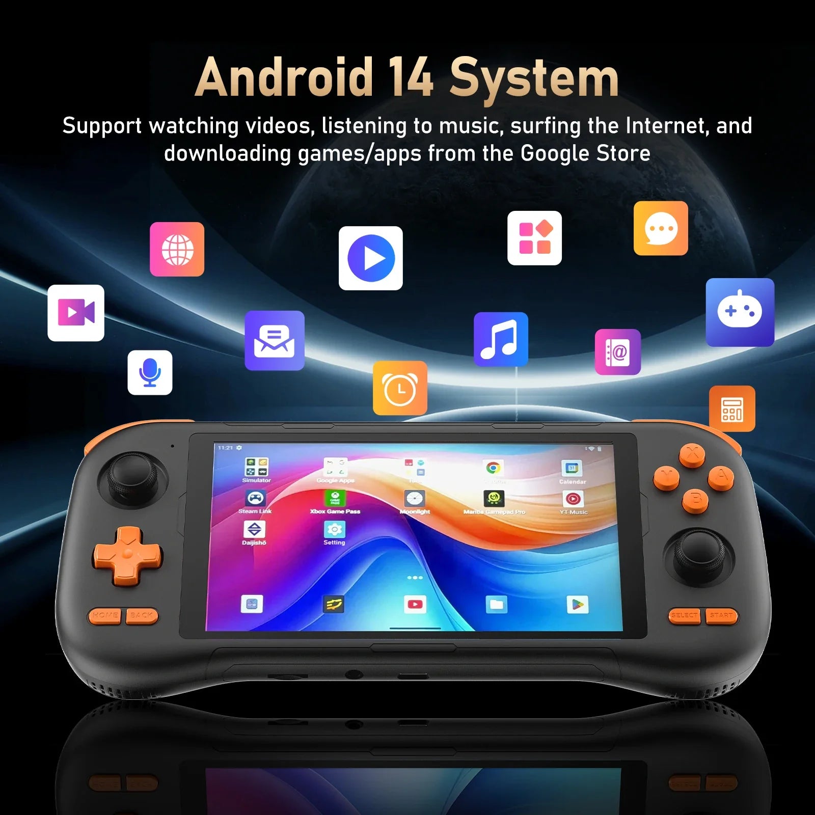K56 Portable gaming console 5.5'' touch screen with 50 + emulators up to 27000 + retro games for DC/MAME/SS/Arcade/3DS