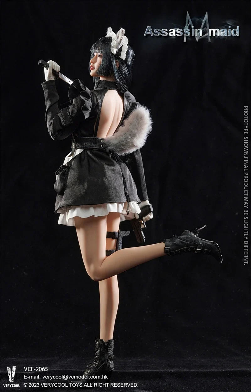 VERYCOOL VCF-2065 1/6 Scale Female Soldier Black Clothes Set Assassin Maid Full Set Collectible 12" Action Figure Model Dolls