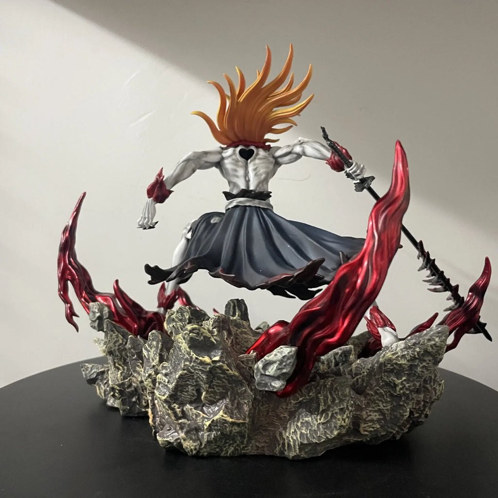 Bleach Ichigo Hollowfied Action Figure 23cm Anime Statue Getsuga Tensho Desktop Decoration Collectible Toy Gift