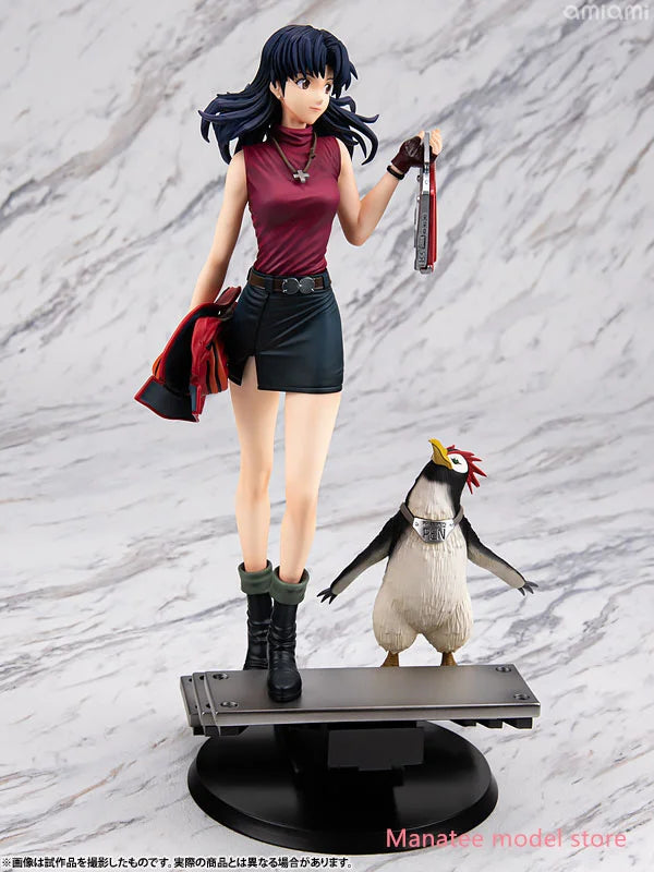 MegaHouse Original Rebuild of Evangelion Misato Katsuragi & Penpen 25cm PVC Action Figure Anime Model Toys Collection Doll Gift