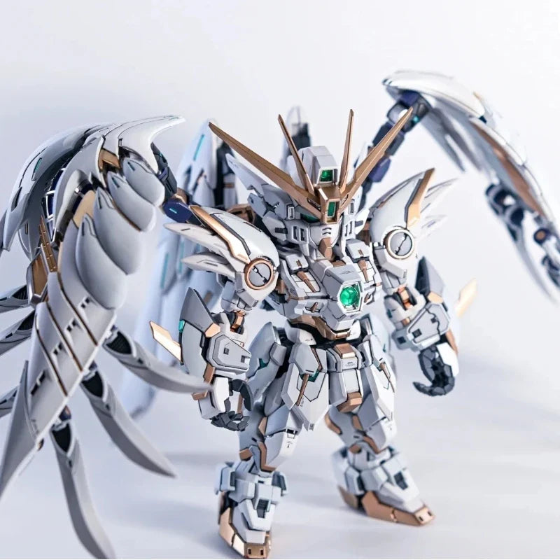 New Q-Version XXXG-00W0 MGSD Wing Zero EW 1/144 Garage Kit Anime Peripheral Action Figure Assembly Toy Desktop Ornament Boy Gift