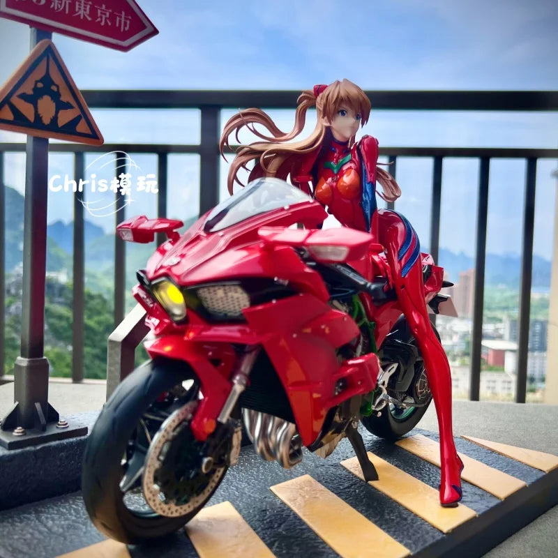 Kol Motorcycle Asuka Ayanami Anime Gk Statue Eva Figure Model Customize Cool Birthday Gift Ornaments