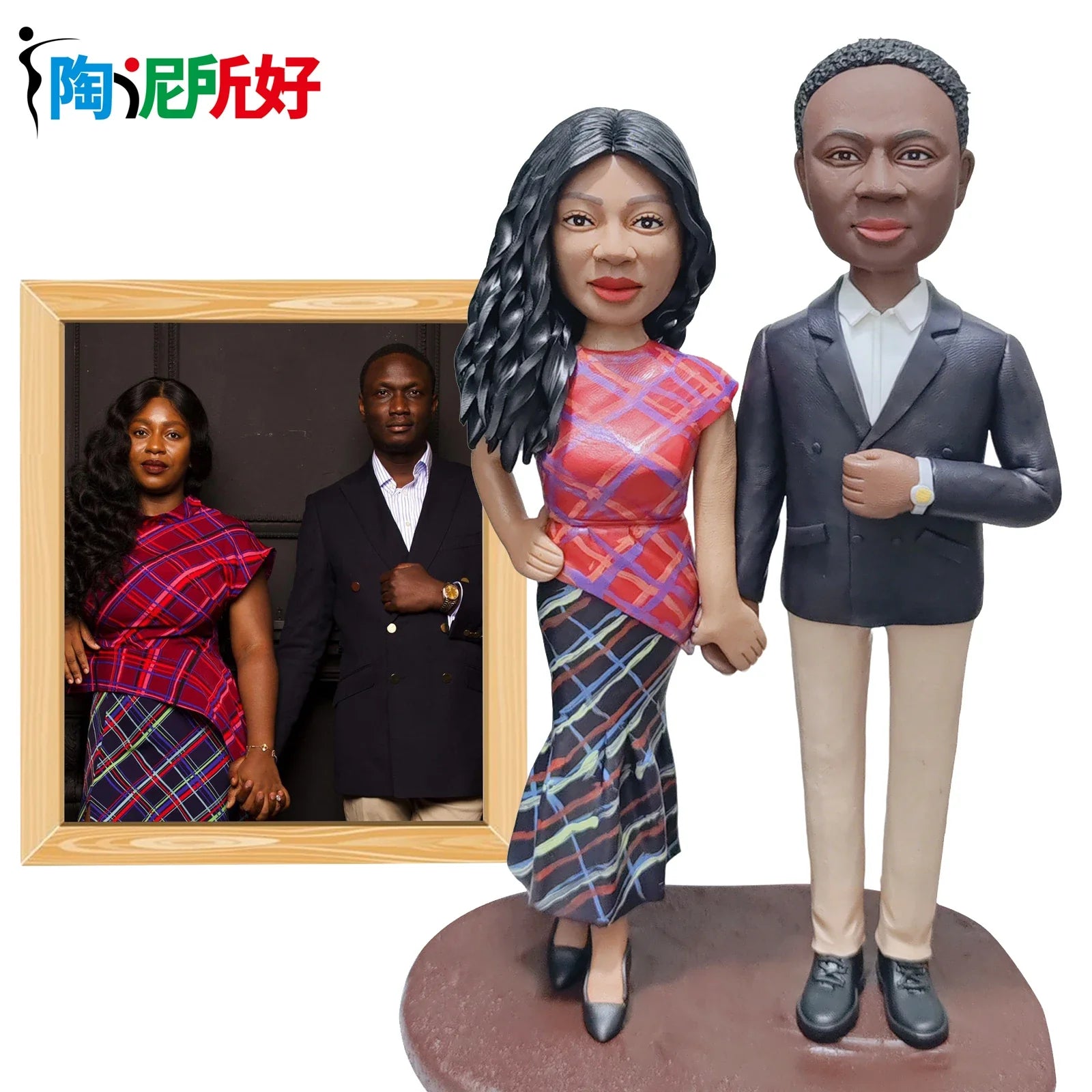 Custom Bobblehead Figure,Full Body Customization on Pictures,Personalized Bobblehead Doll Christmas Gift for Parents and Family