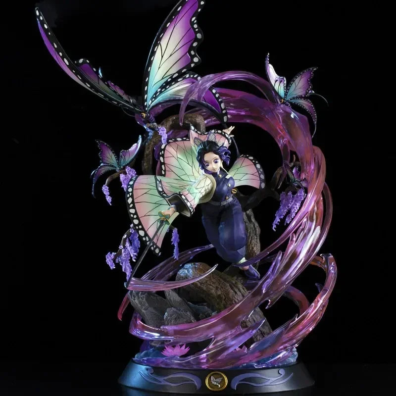 33cm Demon Slayer Kochou Shinobu Gorgeous Special Effects Fighting Posture Statue Animation Model Collection Ornaments Gifts