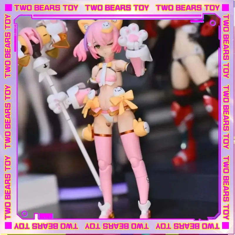 In stock Original Kotobukiya Anime Action Figure MEGAMI DEVICE PUNI MOFU TU Assembly Model Kit Collection Toy Gift For Children