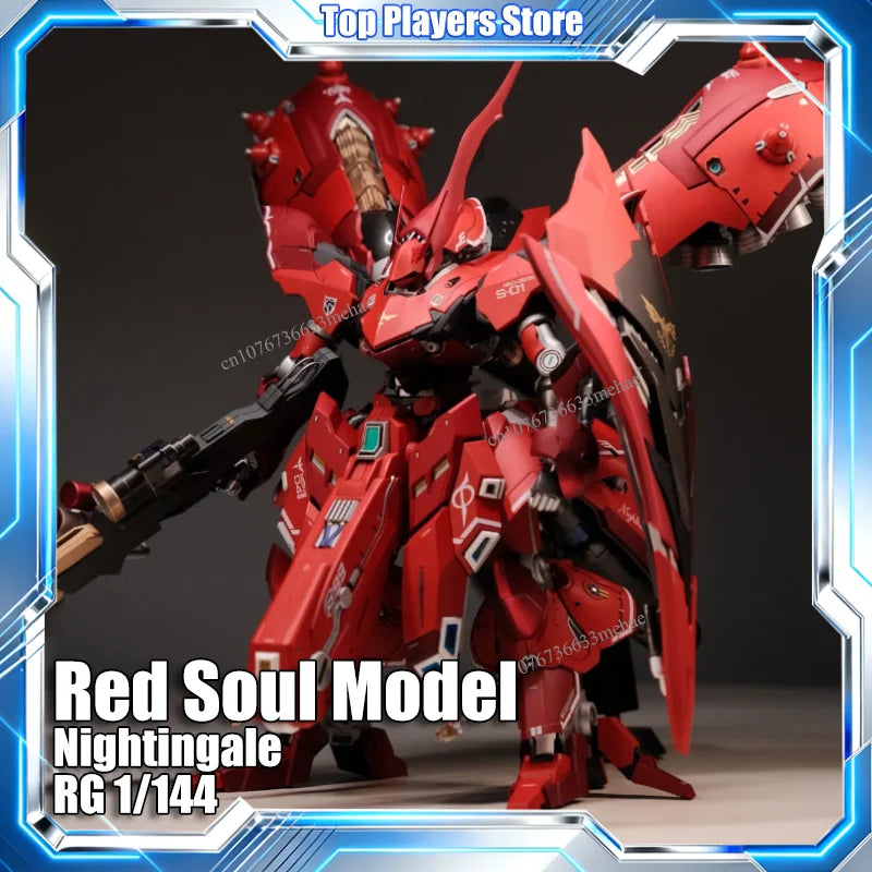Red Soul Model Nightingale MSN-04-2 RG 1/144 NIGHT HAWK SPEC II Toy Assembly Model Kit Action Figures Robot Plastic Model Gift