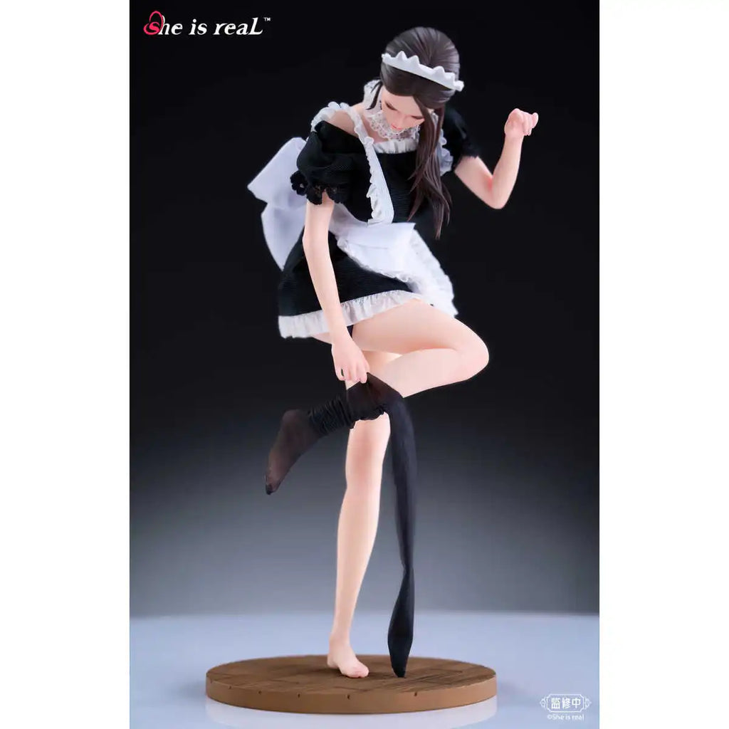 Original Illustration Figure She Is Real & Bearpanda Lou LL 1/6--Hyper-realistic Figure of Maid 27cm Products Anime Decorative