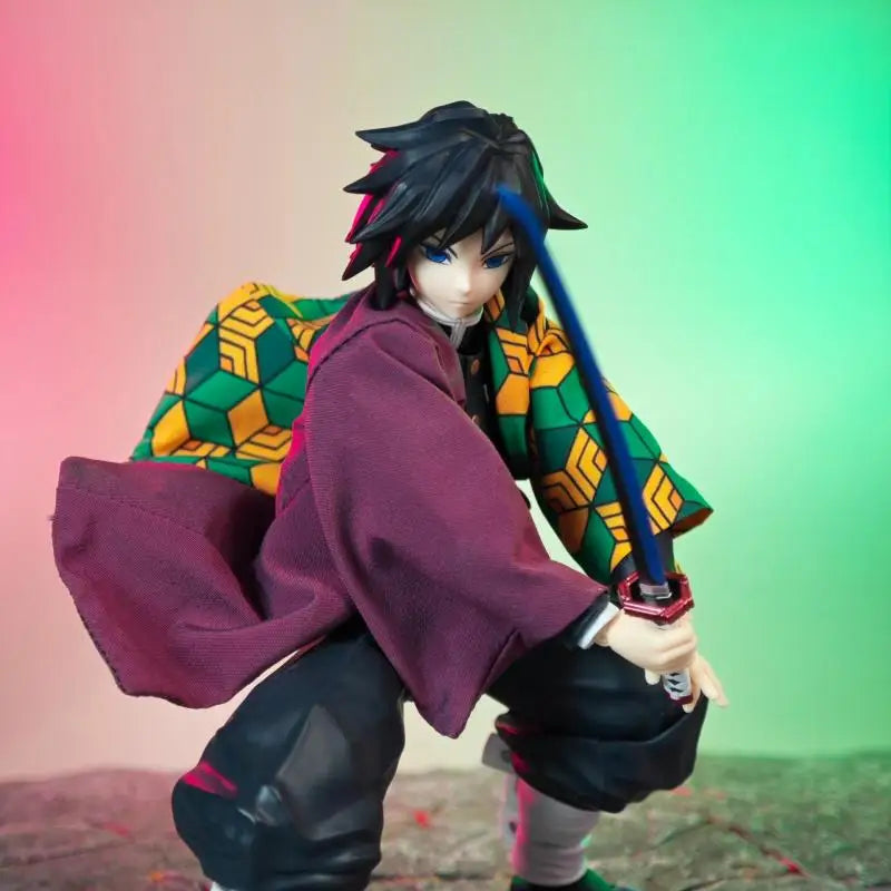 Demon Slayer Anime Tomioka Giyuu New Shf Handmade Kimono Clothes Clothing Is Suitable for 1/12 Size Movable Humanoid Toys