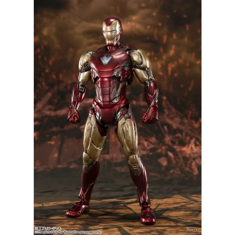 Authentic Bandai Original SHF Handsome Mobile Doll Iron Spider Man Armor 85 Anime Action Figure Model Toys Model Gifts for Boys