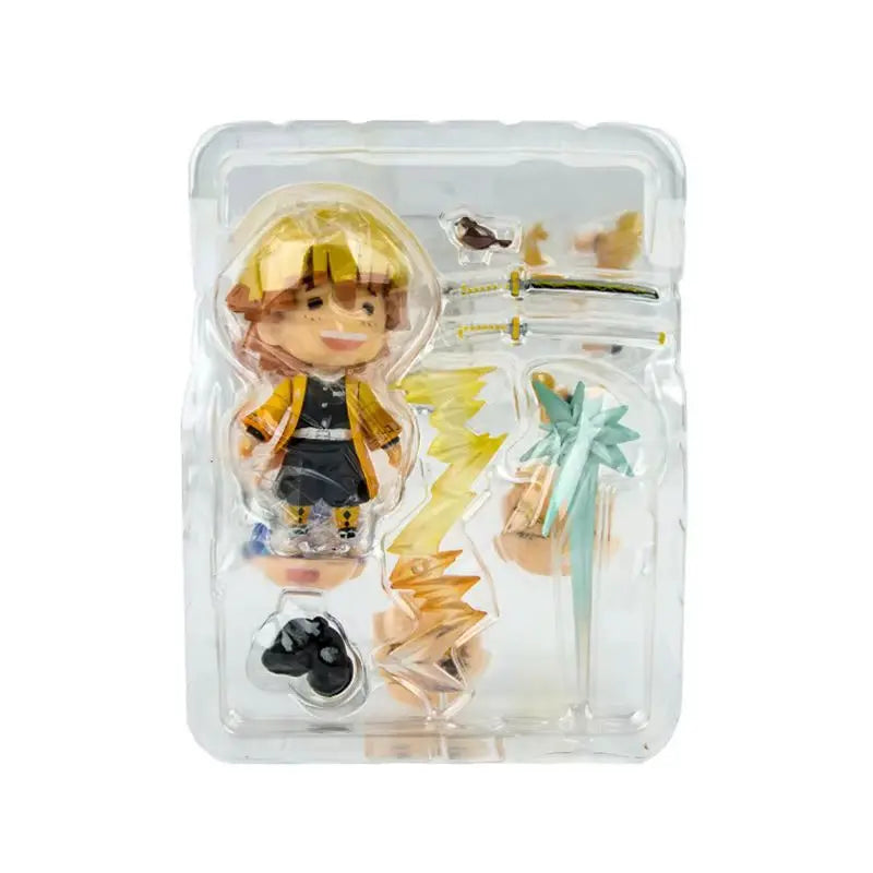 2025New Demon Slayer Tanjiro Nezuko Agatsuma Zenitsu Cartoon Character Movable Face-Changing Figure Q Version Cute Character