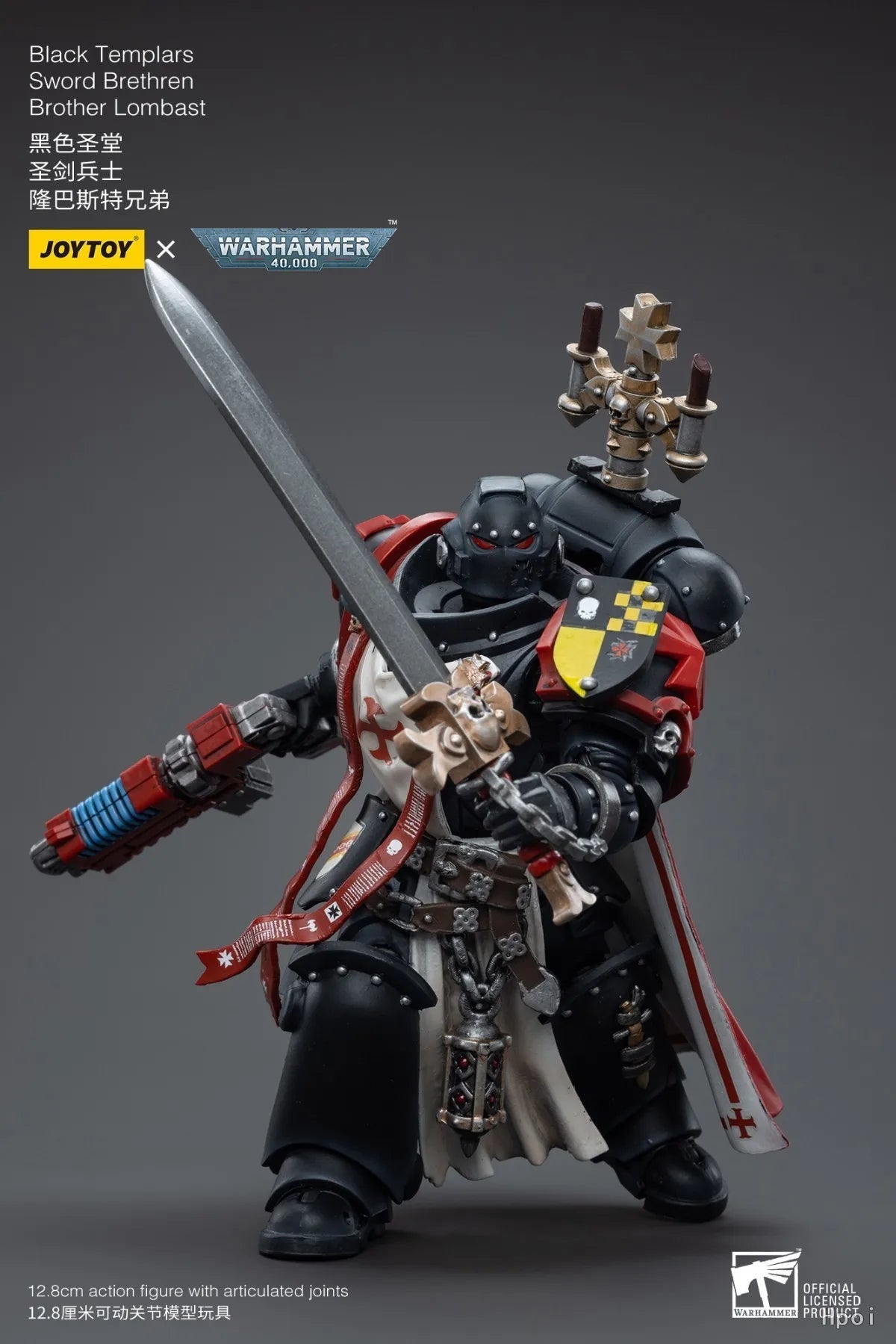 【In Stock】JOYTOY 1/18 Action Figure Warhammer 40K Black Templars Sword Brethren Brother Lombas Model Toy