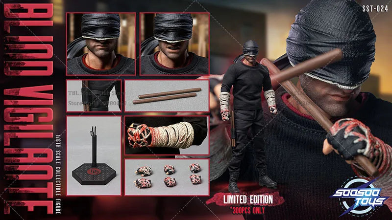Soosootoys SST-024 1/6 Scale Collectible Classic Blind Vigilante 12'' Männliche Soldaten-Actionfigur Komplettes Set Modell Spielzeug Geschenk