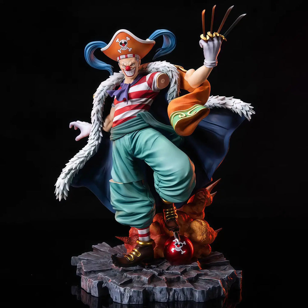 24cm One Piece Buggy The Man of the Grand Line Four Emperor Model Statue Anime Figure