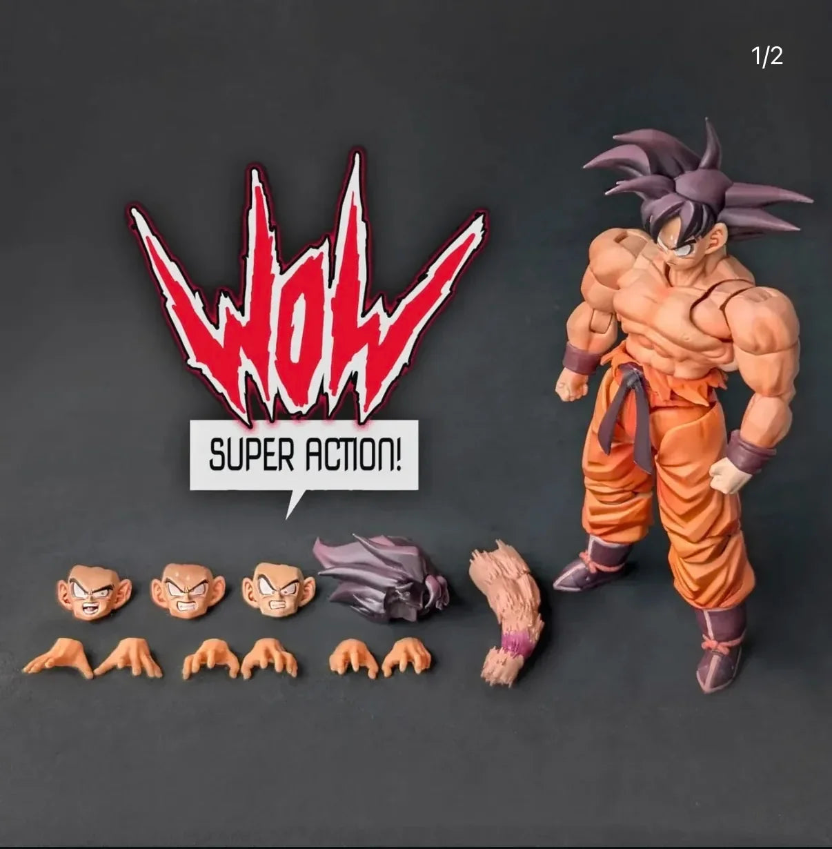 New-Hot Wow Super Action Studio 1/12 Dragon Ball Anime Figure Kaiouken Son Goku Action Figurine Collect Goku Model Toys Kid Gift