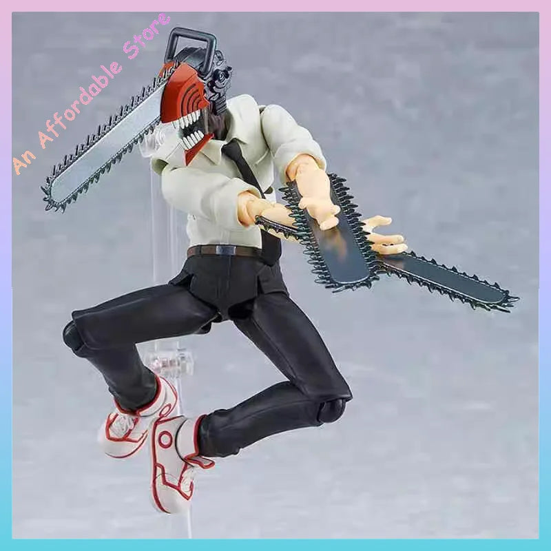 Chainsaw Man Figma 586 Anime Action Figure - Denji And Pochita Collectible Toys for Boys Display And Play Gift Idea