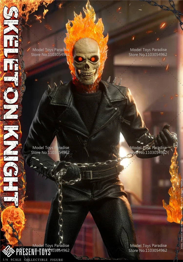 PRESENT TOYS PT-sp59 1/6 Collectible Men Soldier Ghost Rider Super Hero Skeleton Knight Full Set 12inch Action Figure Model Gift