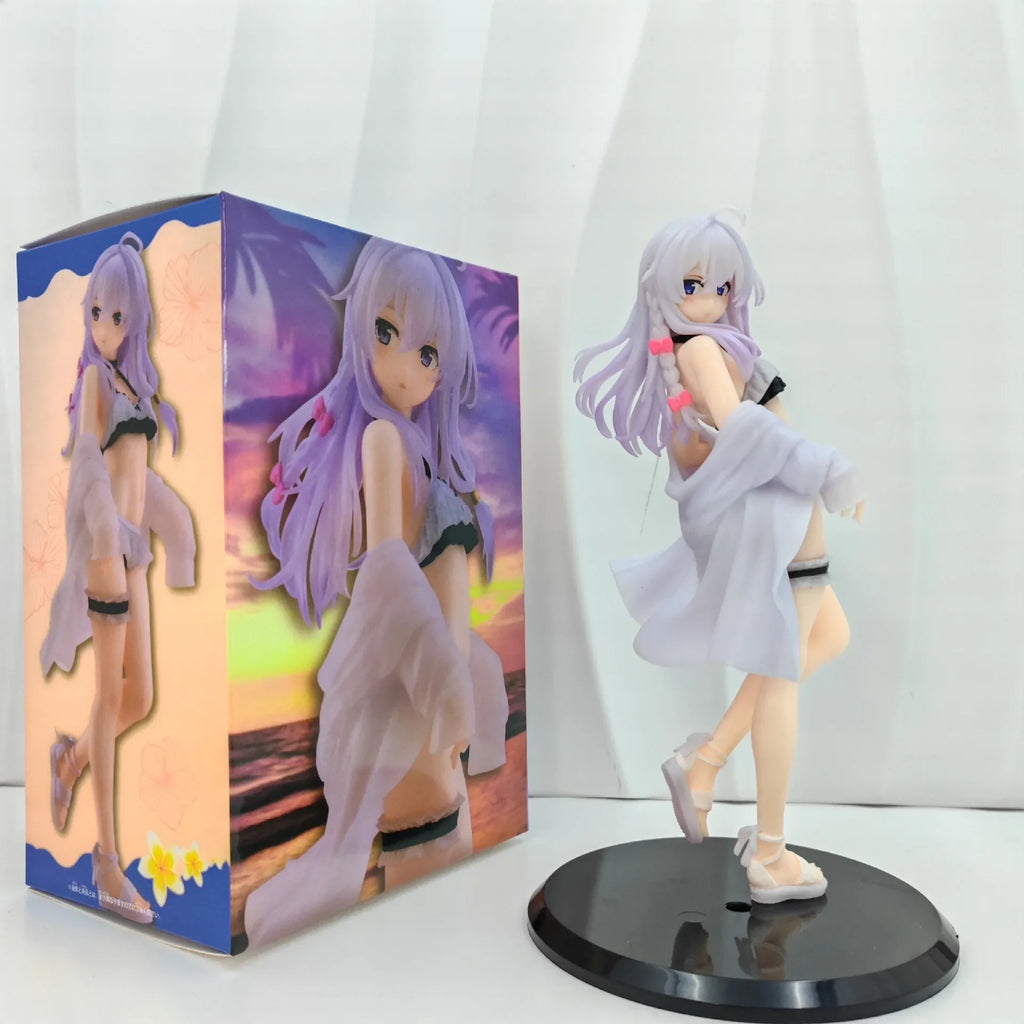 19cm Kawaii The Journey of Elaina Sexy Cute Swimwear Figure Desktop Decoration Ornament PVC Action Model Toys Gifts