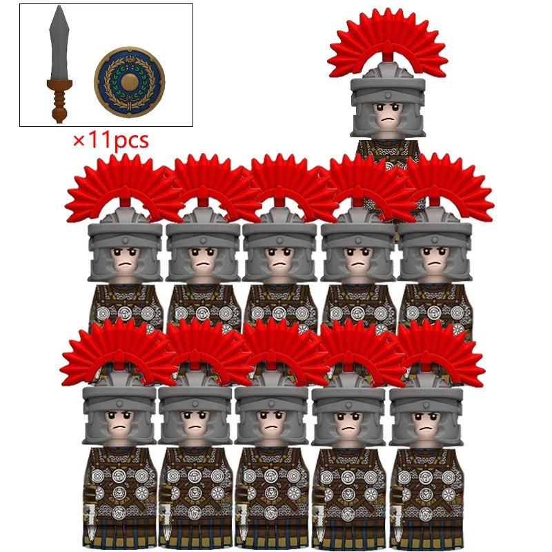 1PCS Medieval Military Rome War Action Figures Army Figures Building Blocks Helmet Weapons Accessories Kids for Toys Gifts