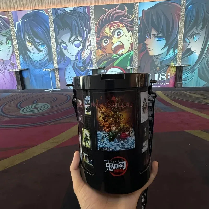 In Stock Original Anime Action Figures Demon Slayer Infinite City Chapter Models Toys  Popcorn Bucket Pvc Collection Decor Gifts