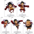 5pcs/set Q Version Anime One Piece Gear 4 Luffy Action Figure Elastic Man Cute Statue PVC Model Toys Collection Children Gifts