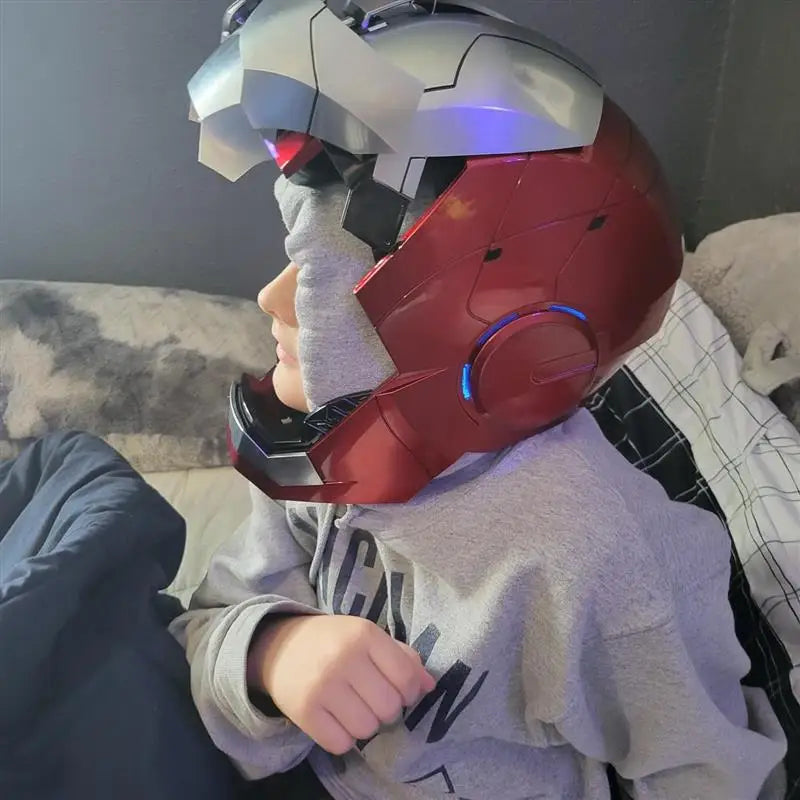Marvel 1/1 Iron Man Autoking MK5 MK50 Helmet Remote Voice Control Ironman Automatic Helmet Mask With Led Light Figure Boys Gifts
