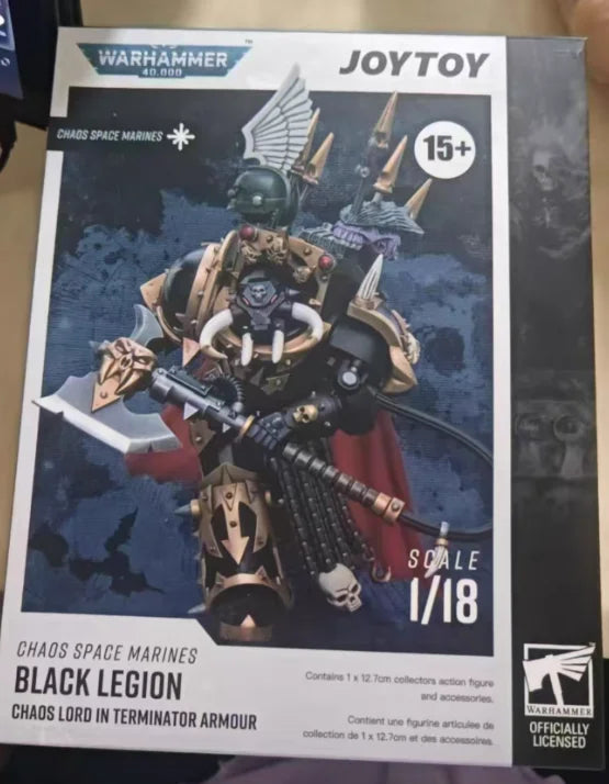 【SF】JOYTOY 1/18 Action Figure Chaos Space Marines Black Legion Chaos Lord in Terminator Armour Model Gifts Collection Ornaments
