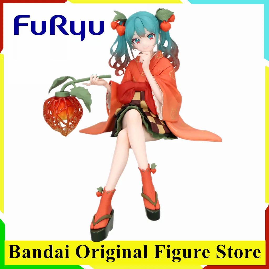 Original BANDAI FuRyu Hatsune Miku Noodle Stopper Anime Figure Toys Flower Fairy Winter Cherry Action Figurine Doll Gift