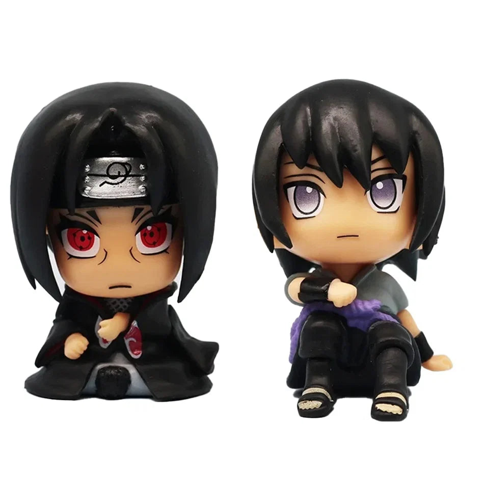 Anime Figure Naruto Kakashi Action Figure Q Version Kawaii Sasuke Itachi Figurine Car Decoration Collection Toy Christmas gift