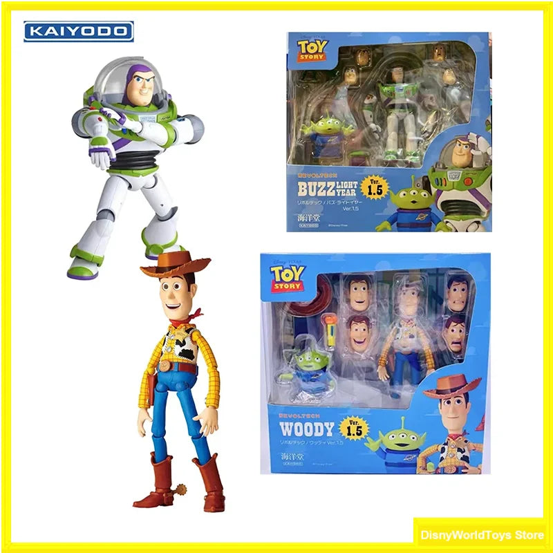 100% Original KAIYODO Revoltech Toy Story BUZZ LIGHTYEAR&Sherif Woody Ver.1.5 In Stock Anime Action Collection Figures Model