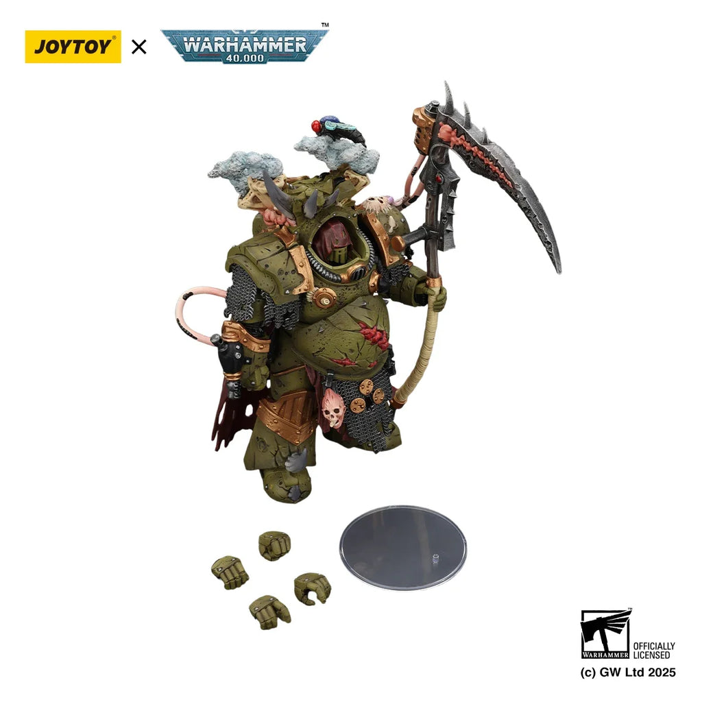 JOYTOY Warhammer 40k 1/18 Action Figures Death Guard Deathshroud Terminator Champion with Manreaper and Plaguespurter Gauntlets