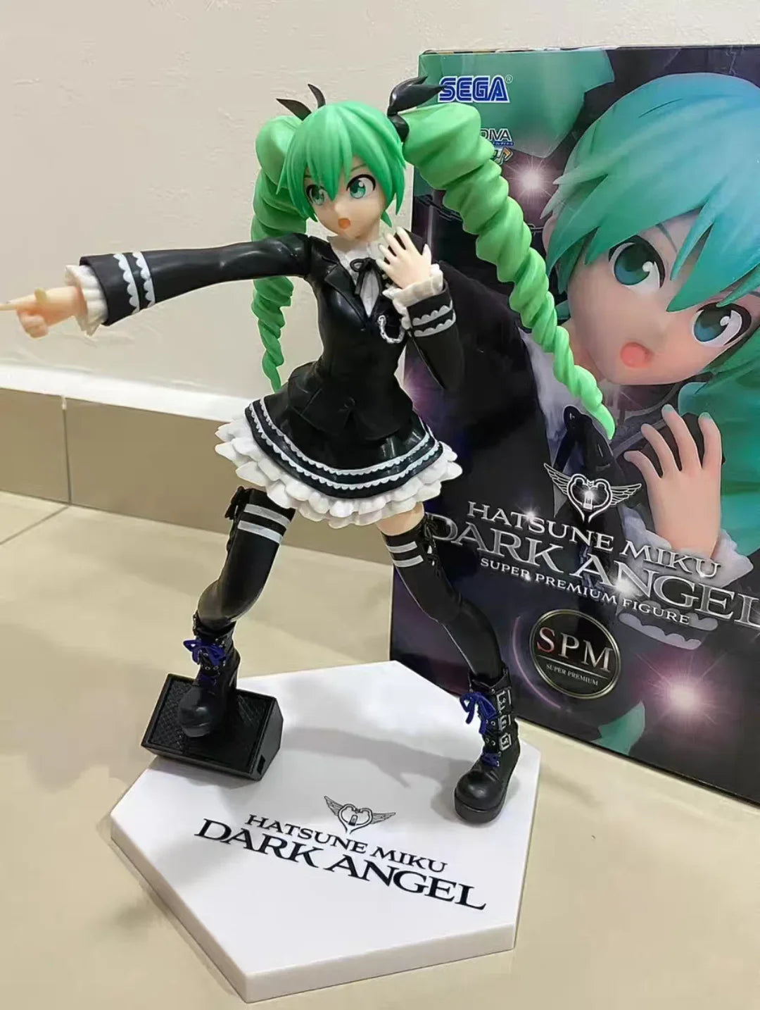 Original Sega Spm Hatsune Miku Action Figure Dark Angel Project Diva Arcade Future Anime Figurine Collectible Model Decora Gift