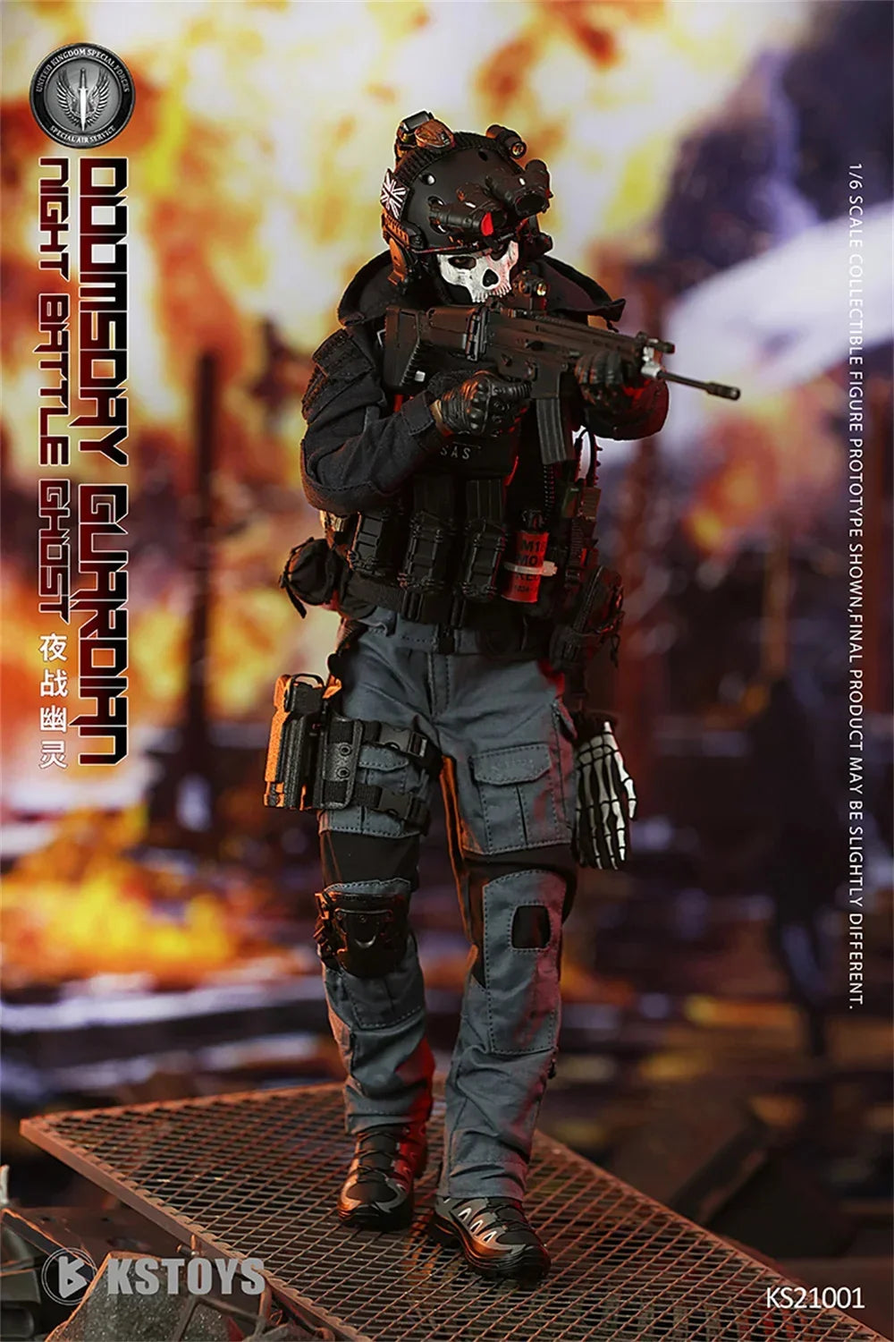 FLAGSET KSTOYS KS21001 1/6 Scale Night Battle Ghost Military Male Soldier with Weapons Full Set 12" Action Figure Model Toys