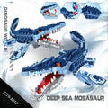805 Teile Kreidezeitlicher Meeres-Spitzenprädator Mosasaurus Bausteinmodell, DIY-Dekoration für Wohnzimmer & Schlafzimmer, Perfektes Weihnachtsgeschenk