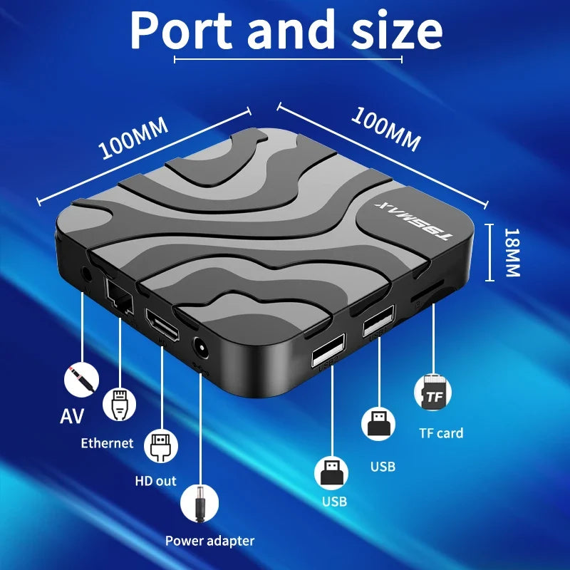 T95 Max Smart TV Box Android 12 Allwinner H618 Chip Dual-band WiFi 2.4G/5G Bluetooth5.0 Support Google 8K Resolution Set Top Box