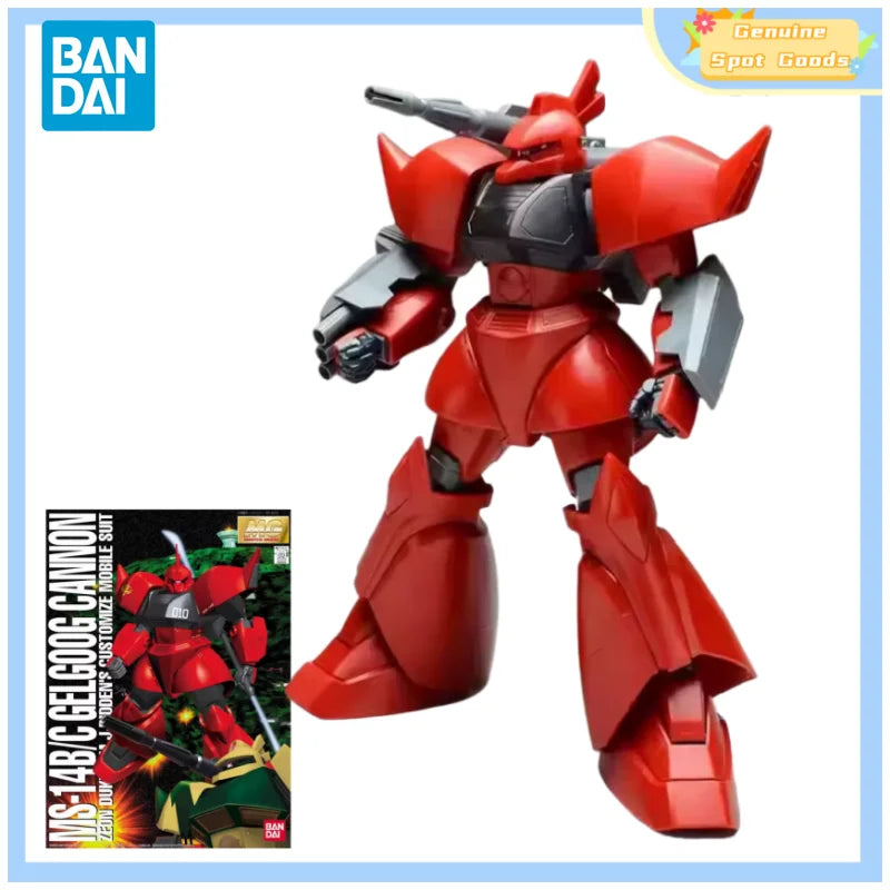Original Bandai MG GUNDAM MS-14B/C GELGOOG CANNON Anime Actionfiguren Modellbausatz Spielzeug Sammlerstück Geschenk für Spielzeugliebhaber Kinder